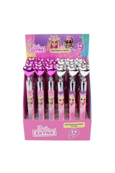 Dolphin Versatil Kalem 0,7 Mm (Mekanik Kurşun Kalem) Barbie Kalp Başlıklı B-8036 (24 Lü Paket) ürün görseli 1
