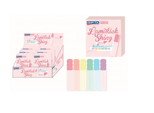 Gıpta Fosforlu Kalem Lumistick Shiny Simli 6 Renk Set F1727 ürün görseli 1