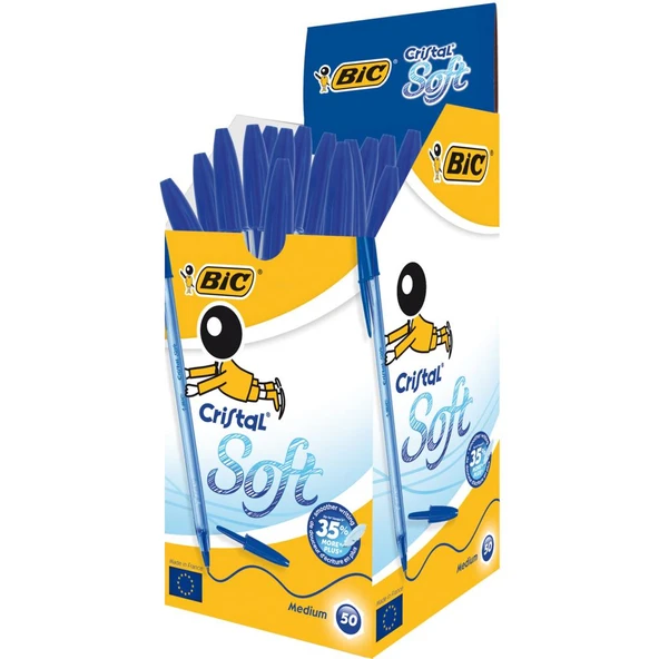 Bic Tükenmez Kalem Cristal Soft 1.2 Mm Mavi (50 Li Kutu) 951434 ürün görseli 1