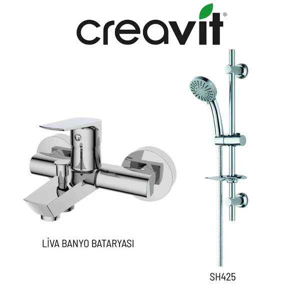 Creavit Liva Banyo Bataryası LV2500 ve Sürgülü El Duş Seti SH425 ürün görseli 1