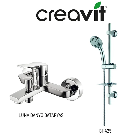 Creavit Luna Banyo Bataryası LN 2500 ve Sürgülü El Duş Seti SH425 ürün görseli 1