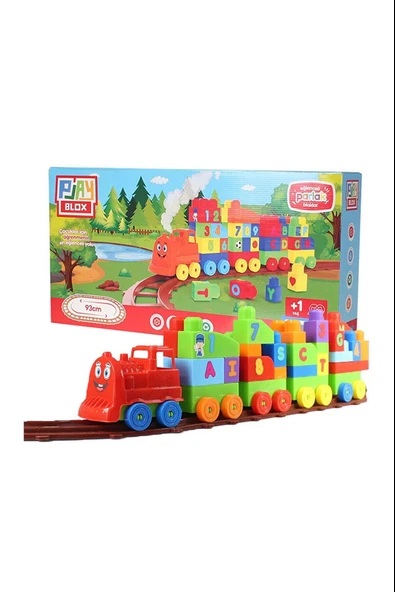 Asya Oyuncak Playblox Tren Seti 77 Parça Sayılar ve Alfabe Treni Parlak Renkler Mega Blok Seti 2397 ürün görseli 1