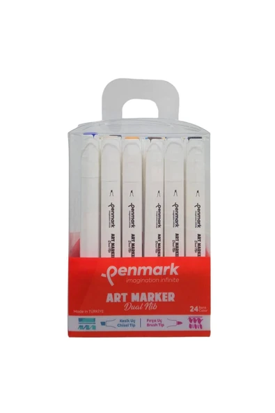 Penmark Markers Art Brush Çift Uçlu Kalem 24 Renk Set Hs-9000-24 ürün görseli 1
