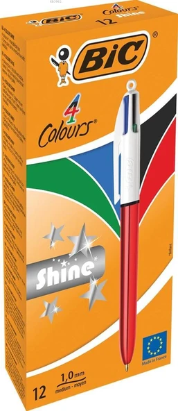 Bic Tükenmez Kalem 4 Colours Metalik Kırmızı (12 Li Paket) 964773 ürün görseli 1