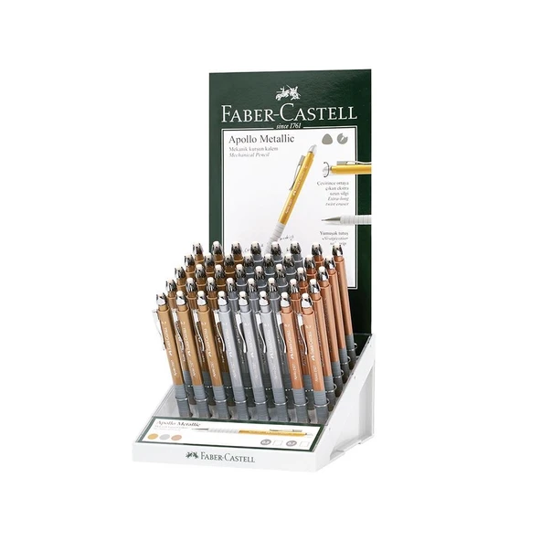 Faber-Castell Apollo Versatil Kalem 0.7 0.5 Metalik Renk (40 Lı Paket) ürün görseli 1