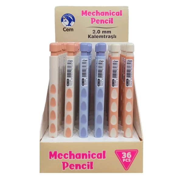 Dolphin Kalemtıraşlı Versatil Kalem (Mekanik Kurşun Kalem) 2.0 Mm Dlp-Bc-146 (36 Lı Paket) ürün görseli 1