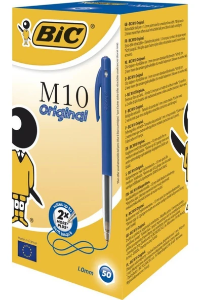 Bic Tükenmez Kalem M10 Basmalı Mavi 1199190121 (50 Li Paket) ürün görseli 1