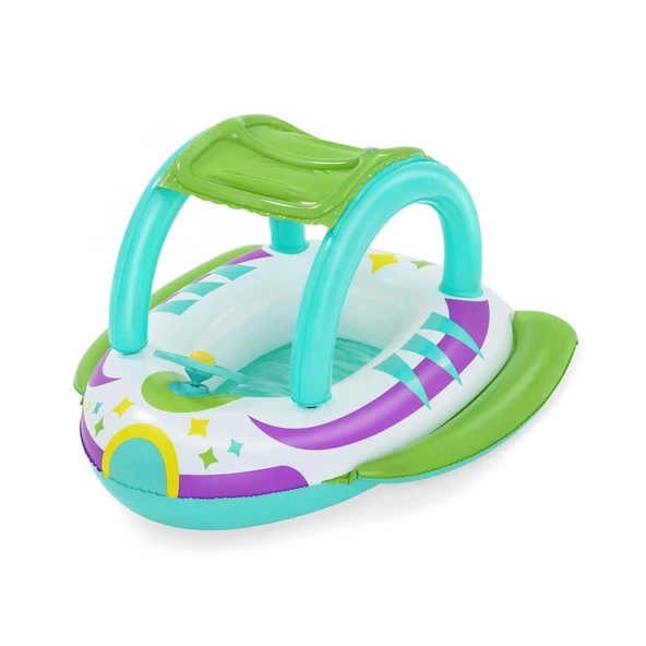 Bestway Plaj Oyuncak Çocuk Şişme Bot Gölgelikli Direksiyon 107X112Cm Bw34149 (Karışık Renk 1 Adet) ürün görseli 1