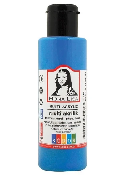 Südor Monalisa Multi Akrilik 70 Ml Fosforlu Mavi Sd160-07 (12 Li Paket) ürün görseli 1