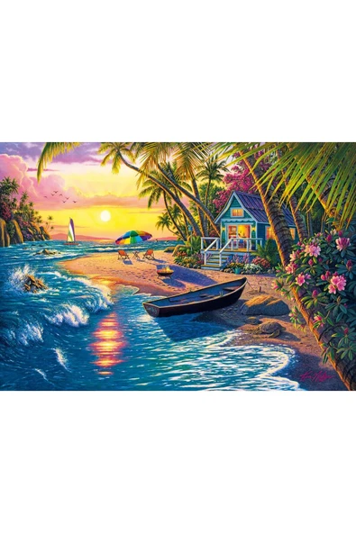 Ks Games Puzzle 1000 Parça Sunset Beach 20798 - Resim 3