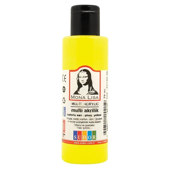 Südor Monalisa Multi Akrilik 70 Ml Fosforlu Sarı Sd160-05 (12 Li Paket) ürün görseli 1