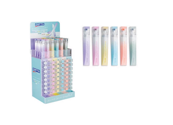 Gıpta Fosforlu Markör Kalem Pickpen Pastel 6 Renk 180 Li Stand ürün görseli 1