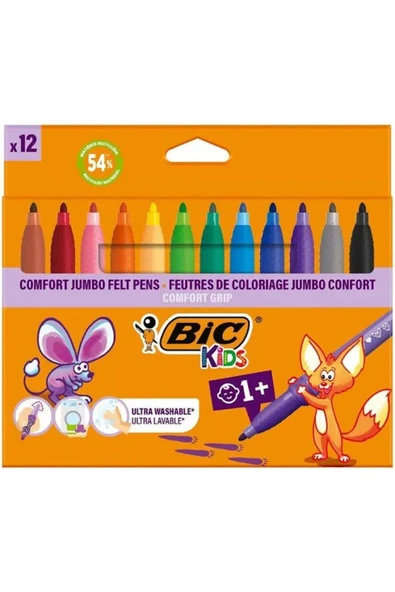 Bic Keçeli Kalem Comfort Jumbo 12 Renk 517250 ürün görseli 1