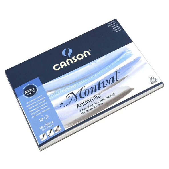 Canson Montval Sulu Boya Resim Defteri Blok Pad Canmontv 12 Yaprak 18X25Cm 300 Gram 200807317 ürün görseli 1
