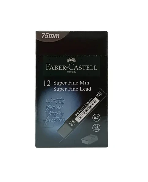 Faber-Castell Min Süper Fine T.Black 2B 0.7 Mm 75 Mm (12 Tüp) ürün görseli 1