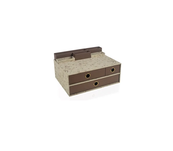 Gıpta Masa Üstü Organizer Set Dodder Cream 3 Çekmeceli Multi ORG1591 ürün görseli 1