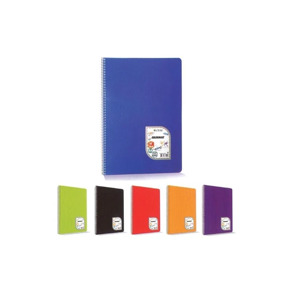 Çınar Colormaxi A4 Spiralli Plastik Kapak Defter 40 Yaprak Kareli (12 Li Paket) ürün görseli 1