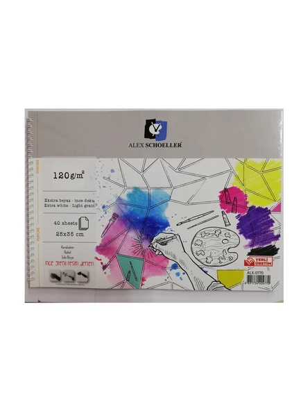 Alex Schoeller Spiralli Resim Defteri 25X35 Cm 120 Gram 40 Yaprak Alx-0770 ürün görseli 1