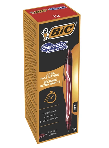 Bic Jel Tükenmez Kalem Gelocity Hızlı Kuruyan Kırmızı (12 Li Paket) 949874 ürün görseli 1