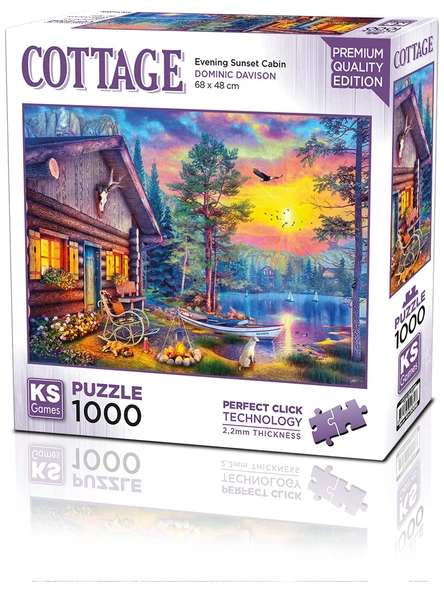 Ks Games Puzzle 1000 Parça Evening Sunset Cabin 20818 ürün görseli 1