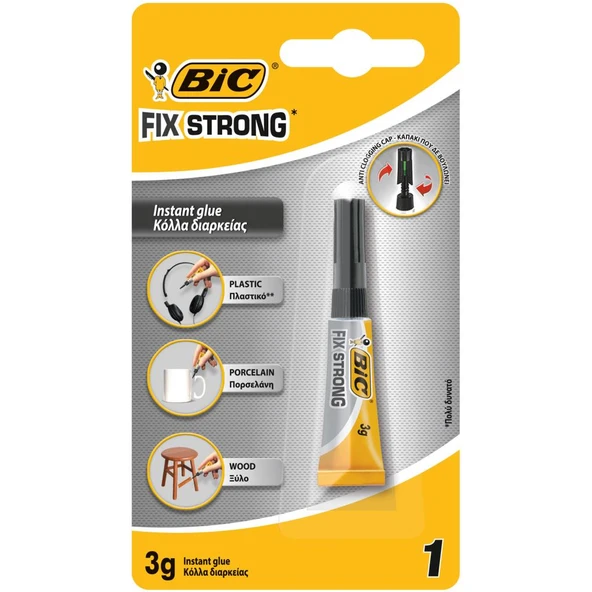 Bic Japon Yapıştırıcısı Fix Strong Süper Güçlü 3 Gram (24 Lü Paket) 950442 ürün görseli 1