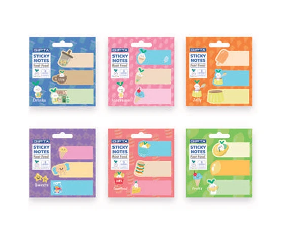Hopax Sticky Notes 20 Yaprak Yapışkanlı Not Kağıdı Delıght Notes 3 Desen K0133 (48 Li Stand) ürün görseli 1