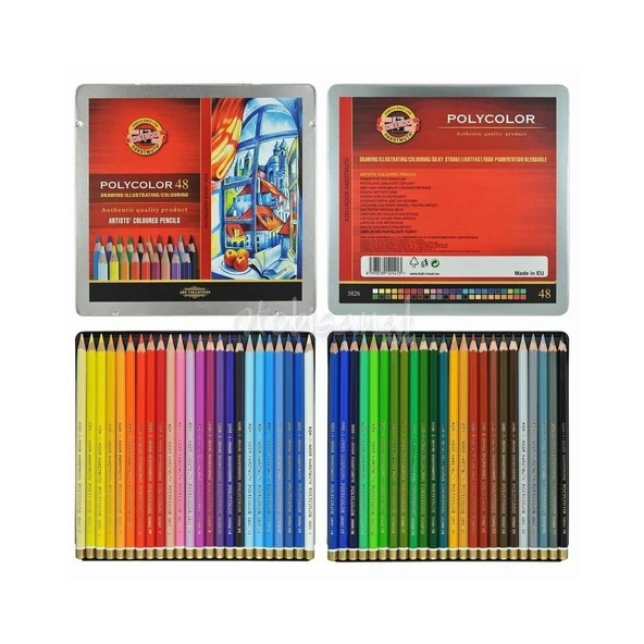 Koh-İ Noor Polycolor Sanatsal Kuru Boya Kalemi 48 Renk Set 3826-048001PL ürün görseli 1