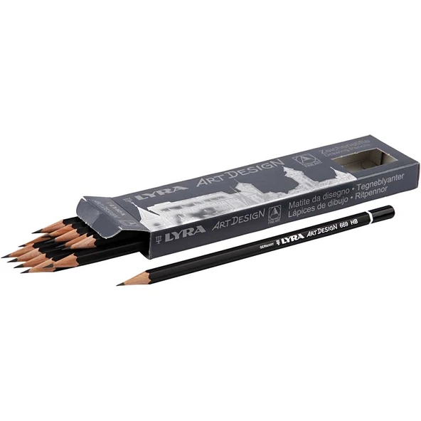 Lyra 669 Kurşun Kalem (Hb) Rembrandt Art Design L1110100 (12 Li Paket) ürün görseli 1