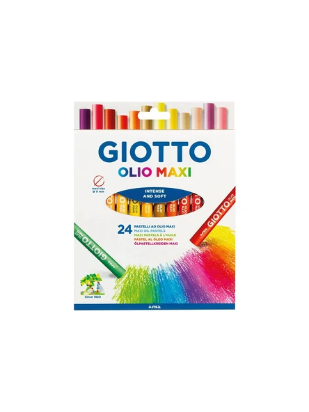 Giotto Olio Maxi Yağlı Pastel boya Yuvarlak 24 Renk 293800 ürün görseli 1