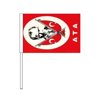 Vatan Sopalı Atalı Bayrak 20X30Cm VT234 (10 Lu Paket) ürün görseli 1