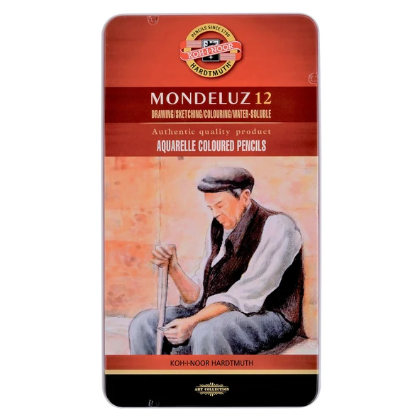 Koh-İ Noor Mondeluz Sanatsal Suluboya Kalemi Metal Kutu 12 Renk Of Aquarell Coloured Pencils 3722 12 ürün görseli 1