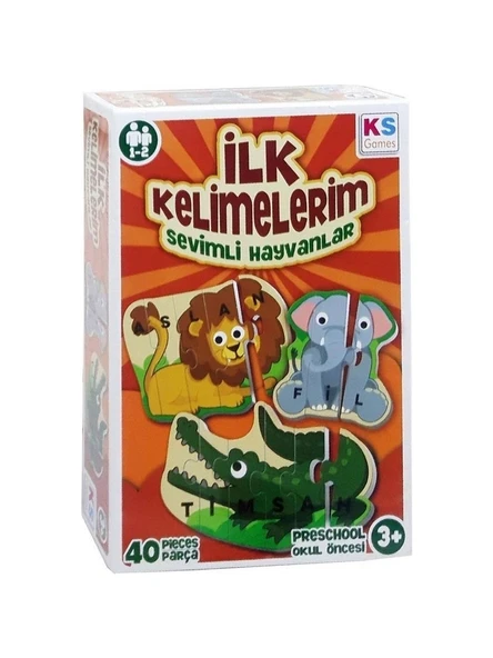 Ks Games Puzzle İlk Kelimelerim Sevimli Hayvanlar 40 Parça Ik805 ürün görseli 1