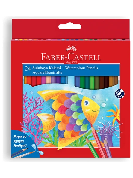 Faber-Castell Aquarell Kuru Boya Kalemi 24 Renk Karton Kutu ürün görseli 1