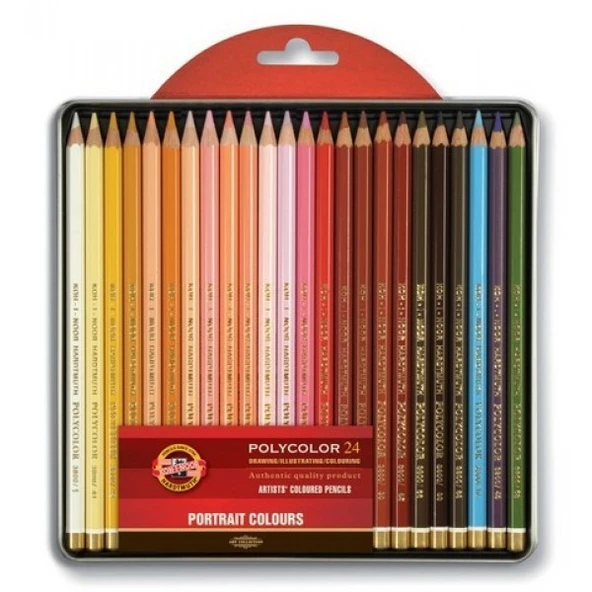 Koh-i Noor Set Of Artists Coloured Pencils Kuru Boya Kalemi 24 Renk Portre Tonları 3824 ürün görseli 1