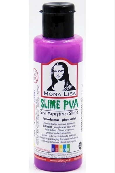 Südor Mona Lisa Sıvı Yapıştırıcı Slime 70 Ml Fosforlu Mor Sl01-16 (12 Li Paket) ürün görseli 1