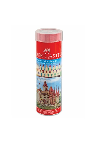 Faber-Castell Kuru Boya Kalemi Red Line Metal Tüp Kutu Tam Boy 24 Renk 5173 116524 ürün görseli 1
