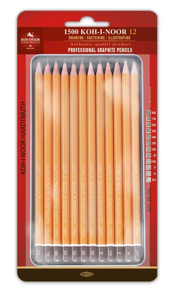 Koh-İ Noor Sanatsal 12 Derece Professional Graphite Kalem Seti Of Gaphite Pencils 1502 Art ürün görseli 1