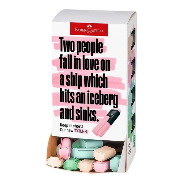 Faber-Castell Mini Textliner Karton Stand Fosforlu Kalem Pastel (60 Lı Paket) ürün görseli 1