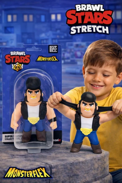 Bull I Brawl Stars Monsterflex Stretch Oyuncak Figür – Esnek Çek Bırak ürün görseli 1
