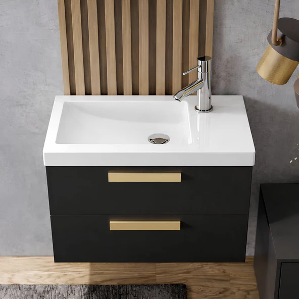 Turavit İda Dikdörtgen Etajer Uyumlu Beyaz Lavabo 28x45 Cm ID0703 ürün görseli 1