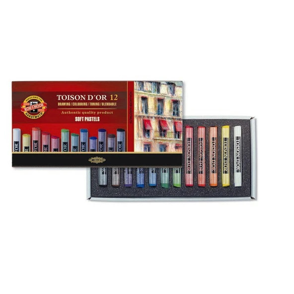 Koh-İ Noor Set Of Artist´S Dry Chalks Toison D'Or Soft Sanatsal Pastel Boya 12 Renk Karton Kutu 8512 12 ürün görseli 1