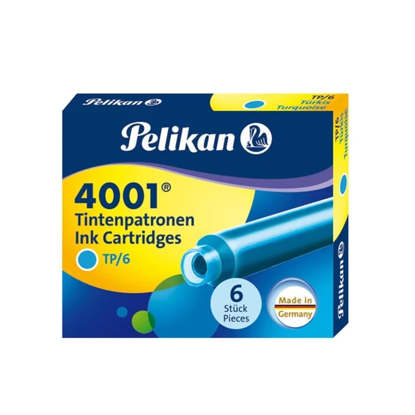 Pelikan Dolma Kalem Kartuşu Küçük Turkuaz 4001 (6 Lı Paket) ürün görseli 1
