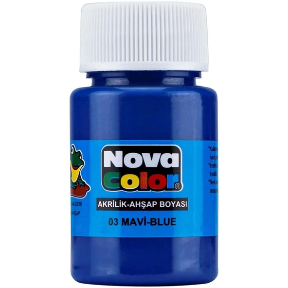 Nova Color Akrilik Boya Şişe 30 CC Mavi NC-171 (12 Li Paket) ürün görseli 1