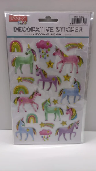 Tanex Sevimli Unicorn Serisi Puffy Etiketi Stickers Tnx-25352 ürün görseli 1