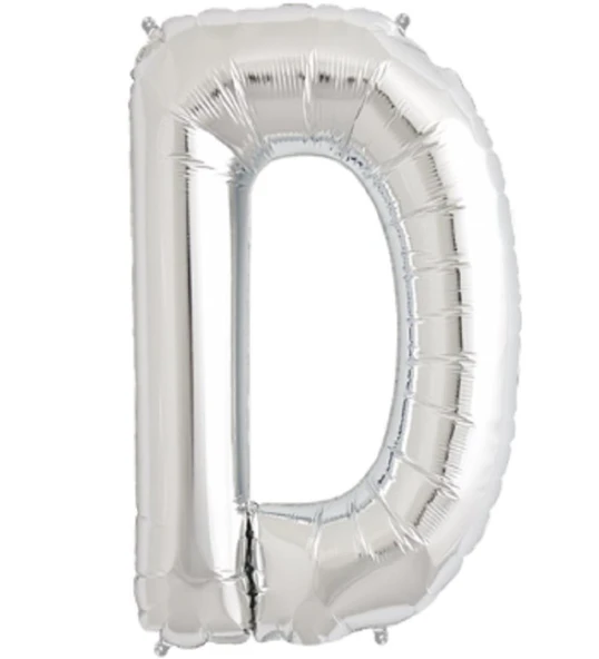 Nedi Folyo Balon 100 Cm Harf Şişirilmemiş Gümüş (D Harfi) 01357 ürün görseli 1