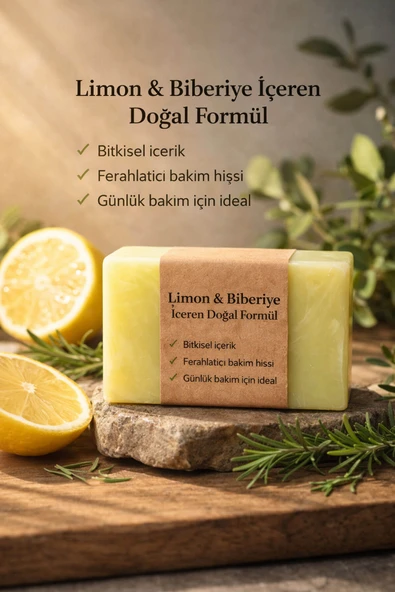 Limon & Biberiye Yağlı Cilt Bakım Sabunu- 120 gr ürün görseli 1