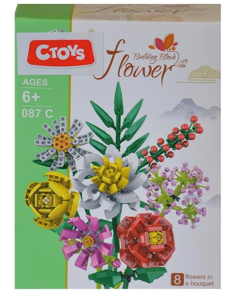 Ctoy Oyuncak Mini Blok Flower 087C (Karışık Model 1 Adet) ürün görseli 1