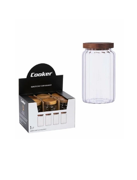 Cooker Borosilikat Cam Kavanoz 1 lt CKR-3823 ürün görseli 1