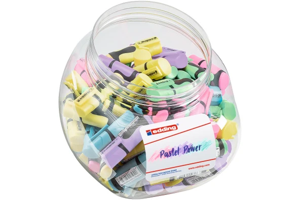 Edding Fosforlu Kalem Mini (100 Lü Kavanoz) Pastel Renkler 52.211 Ed7Disp10099Pas ürün görseli 1