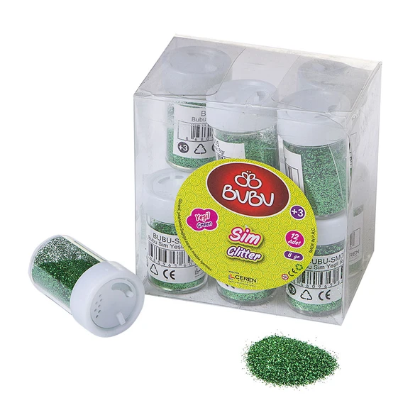 Bu-Bu Sim Yeşil Renk 8 Gram Pvc Kutu (12 Tüp) Bubu-Sm0005 ürün görseli 1